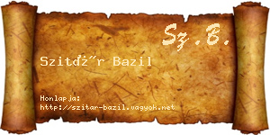 Szitár Bazil névjegykártya